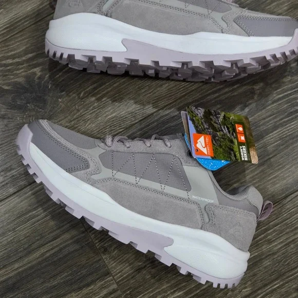 Ozark Trail WP Hike Low Waterproof Hiking Shoes Women's 9.5 Grey Outdoors Casual - Picture 2 of 9